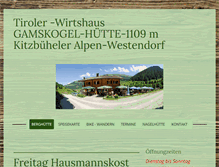 Tablet Screenshot of gamskogelhuette.com